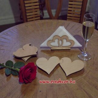 Szív szalvéta tartó és poháralátét (Szív 0016)