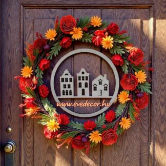 Ajtó karika házakkal (Deco 0062)