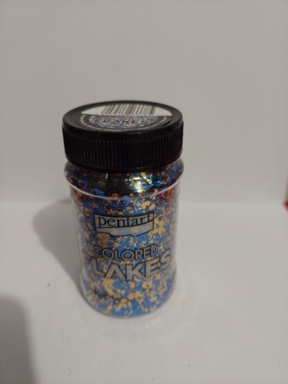 Színes fólia pehely-kék-arany