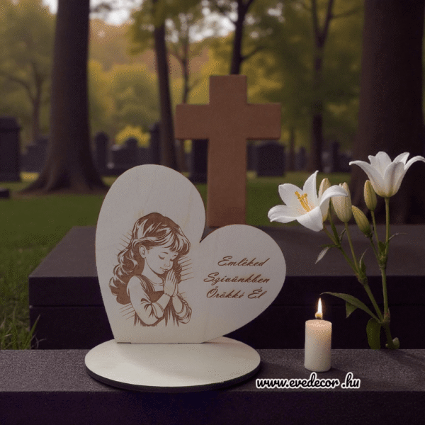 Gravírozott Kegyeleti szív (Kegyelet 0048/7)