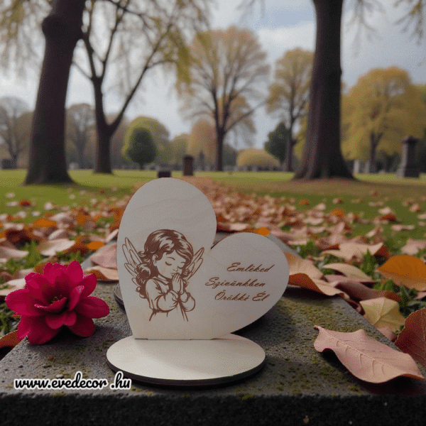 Gravírozott Kegyeleti szív (Kegyelet 0048/6)