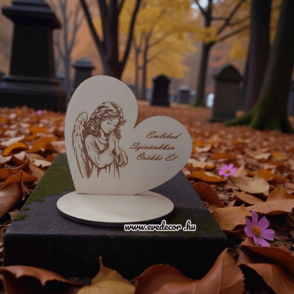 Gravírozott Kegyeleti szív (Kegyelet 0048/5)