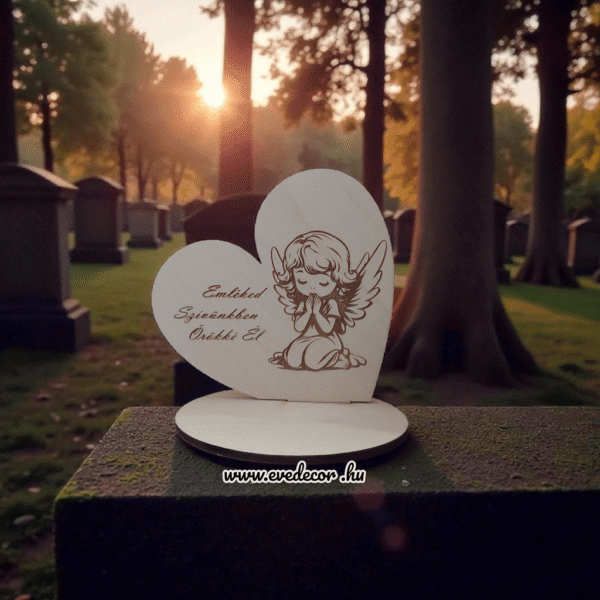 Gravírozott Kegyeleti szív (Kegyelet 0048/3)