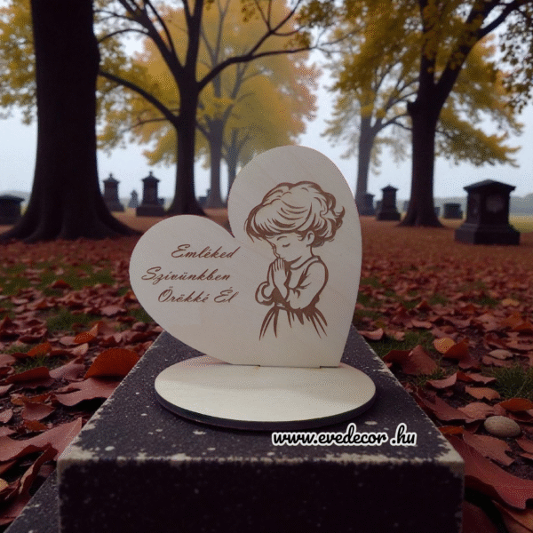 Gravírozott Kegyeleti szív (Kegyelet 0048/8)