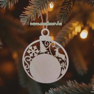 Cifra karácsonyfa gömb szarvassal (Kari lapok 0198)