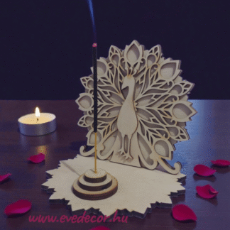 3 rétegű Páva füstölő tartó 14,3 cm magas (Ezo 0157/füstölő)