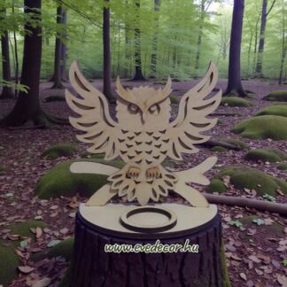 3 rétegű Bagoly Mécsestartó 14,5*14 cm (Ezo 0150/mécses)