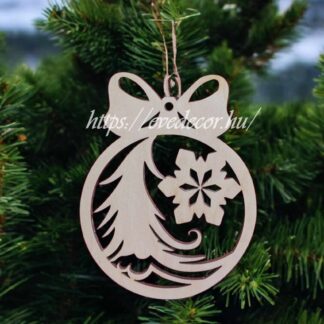 Karácsonyfa dísz masnis 1db/cs (Kari lapok 0206/ fenyőfa)