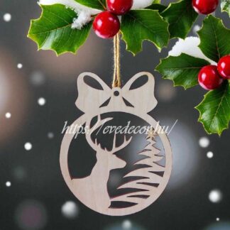 Karácsonyfa dísz masnis 1db/cs (Kari lapok 0206/ szarvas)