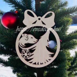 Karácsonyfa dísz masnis 1db/cs (Kari lapok 0206/ malac)