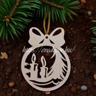 Karácsonyfa dísz masnis 1db/cs (Kari lapok 0206/gyertya)