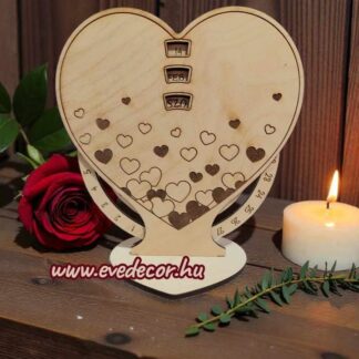Szív öröknaptár 20 cm (Örök 0022)