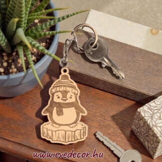 Pingvin kulcstartó fém szerelékkel (Fali 0057)