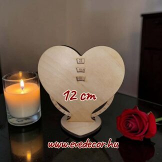 Szív  öröknaptár 12 cm ( Örök 0023)