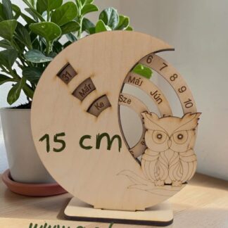 15 cm Bagoly öröknaptár (Örök 0029)