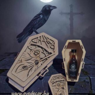 Koporsó 3D elemekkel (Halloween 0025/kaszás)