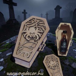 Koporsó 3D elemekkel (Halloween 0025/pók)