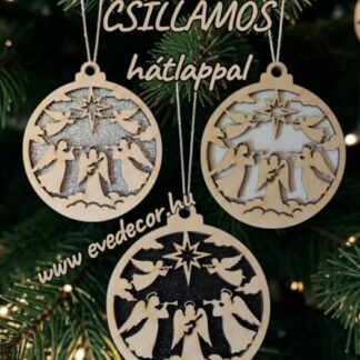 Csillámos hátlapú dísz/angyalok (Kari lapok 0278)