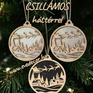 Csillámos hátlapú dísz/mikulás (Kari lapok 0279)