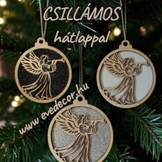 Csillámos hátlapú dísz/angyal (Kari lapok 0278)